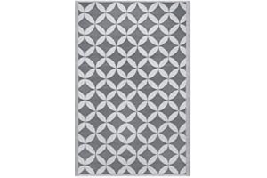 JEMIDI Dywan zewnętrzny 120 x 180 cm – dywan na taras, balkon, do ogrodu, na balkon, do ogrodu, kolor jasnoszary