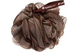 HYDREA LONDON Large Fleur de Douche Exfoliante Couleur Crème et Chocolat de Qualité Supérieure