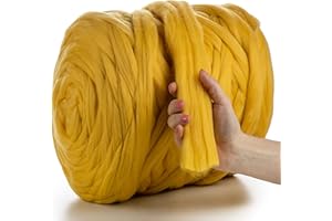 MeriWoolArt 100% XXL Pelote laine merinos, 4-5cm Fil de laine pour feutrage humide, Laine à feutrer sec, DIY Cadeau de couverture épaisse en laine doux, Grosse laine à tricoter pelote