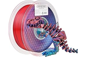 ‎CHITU SYSTEMS Chitu Systems Conjure Silk PLA Filament, trójkolorowy filament 1,75mm, jedwabny czerwony niebieski zielony filament do drukowania 3D 1 kg / 2,2 funta (A-Srebrny PLA-czerwony+niebieski+zielony 1kg)