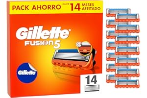 Gillette Fusion5 14 Recambios Para Maquinillas De Afeitar Para Hombre+ Pegatina Gillette