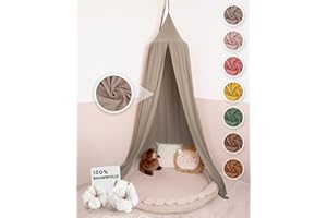 lilimaus Baldachim do pokoju dziecięcego, 100% bawełna, muślin, baldachim do łóżeczka dziecięcego, łóżeczka dziecięcego lub przytulnego kącika, dekoracja pokoju dziecięcego, prezent dla dziewczynek i