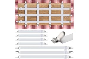 ANYUAN BOY 7 Pièces Pinces à Nappe à Sangles Cachées, Clips de Support de Nappe de Table de Pique-Nique élastiques, adaptés aux Tables épaisses d'intérieur et d'extérieur, fête, Restaurant (Blanc)