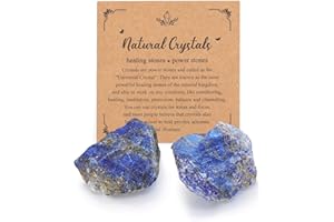 JSDDE 2 pièces Pierre Precieuses Naturelle Lithotherapie Pierre de Guérison Mineraux Collection Reiki Accessoires-Cristal de Lapis Lazuli Pierre amorphe Originale Non traitée 45-55mm