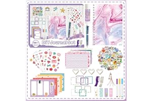 ROEOWENE 153 PCS Scrapbook Zubehör DIY Scrapbook Set Junk Journal Kit Sticker Scrapbooking Zubehör Sticker Aesthetic A5 Notizbuch Bastelset Tagebuch Weihnachten Kreative Geschenke für Teenager-Lila