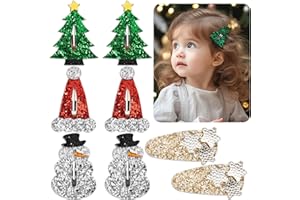 BOFUNX 8pcs Pinzas de Pelo de Navidad Horquillas de Cabello Adornos Navideños de Pelo Accesorios para Mujeres Niñas