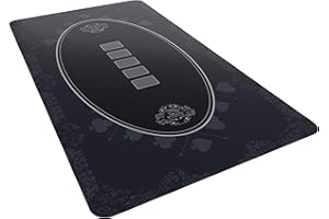 Bullets Playing Cards, Designer Pokermatte schwarz in 140 x 75cm für den eigenen Pokertisch, Deluxe Pokertuch, Pokerteppich, Pokertischauflage
