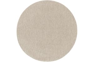 RugVista Clio In & Outdoor Rug, Ø 250 cm, Round, Modern Carpet, Medium Pile, Hand Washable, Living Room, Patio, Balcony, Terrace, Garden, Water & UV resistant, Beige