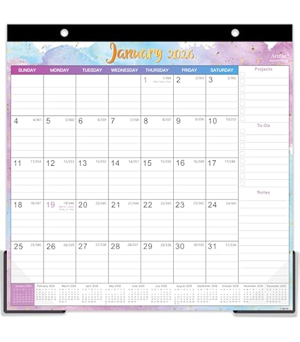 StriveZen Magnetic Fridge Calendar 2026-2027 - 12x16 Inch Vertical Monthly Planner With Notes Space
