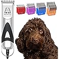 Masterclip Dog Clippers for Cockapoo, Cavapoo, Cavachon, Labradoodle & Poodle. Mains Powered Dog Clippers with #10 & 3mm, 6mm, 10mm, 13mm Comb Guides