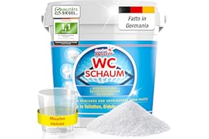 SAUBER MEISTER Disincrostante WC ultra forte in polvere detergente – Anticalcare per WC con schiuma attiva, sbiancante igienizzante disinfettante bagno e anti macchia – 1000 g