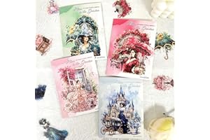 ‎ARPAPER Arpaper Scrapbooking Stickers Set 120pcs Scrapbook Zubehör Aufkleber Mädchen Vintage Stickers Aesthetic Blumen,Schmetterlinge,Feen Sticker für Fotoalbum,Scrapbooking,Calendar（Alice in the Garden 2）