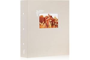 Lanpn Album Photo 11,5x15 11x15 1000, Grand Geant Capacité Format Lin Tissu Album pour Vertical Horizontal Photos Pochette (Beige)