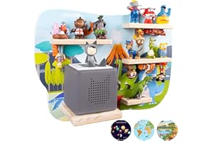 bunnyboo Toniebox Shelf - Shelf for Toniebox and Figures - Enough Space for up to 32 Tonie Audio Figures - Tonie Regal Dino - Tested Quality - For Boys and Girls