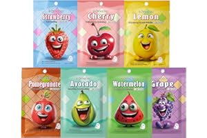 OKAQEE Face Mask Set Skin Care for Teenage Girls - Hydrating Sheet Mask to Moisturizing and Smoothing - Fruit Face Mask Gift Set to Improve Dullness - Gift Set for Women for All Skin Types (7 PCS, Fruit)