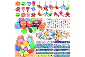 BOIKOKY 122 Pezzi di Regali per Feste Sotto il Mare per Bambini, Regali per Feste del Mare, Carine Forniture per Feste a Tema Animali Marini, Pinata Regali a Tema Oceano per Feste di Compleanno per Bambini