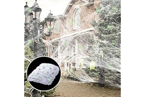 Farnirvana Halloween Daraignée Toile Décoration, 300g Toile D'araignée Extensible, avec 50 Fausses Araignées pour Halloween Effrayante, Maison hantée, Jardin Decoration Interieur Exterieur
