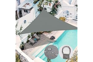 RICHIE Sun Shade Sail Triangle 5x5x5m Waterproof,98% UV Block Awnings for Patios with Free Rope, Sunscreen Awning Canopy, Gar