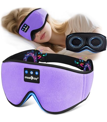 Mascherina Per Dormire MUSICOZY In Seta Fresca – 100% Oscurante, Leggera, Regolabile, Per Viaggi E Relax (Rosa)