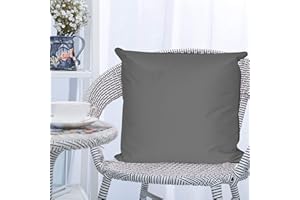 LILENO HOME Set di 2 federe impermeabili per cuscini da 60 x 60 cm, colore grigio scuro (senza imbottitura), impermeabili come cuscini da giardino o cuscini decorativi, per interni ed esterni