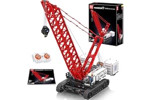 Mould King 17046 Technik Crane Clamping Blocks, 4494 Pieces Remote Control Crane Toy with 5 Motors, Engineering Remote Controlled Crawler Crane Construction Kit with App Control for Children/Adults from 8+