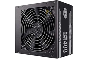 Cooler Master MWE 400 White 230V V2 Fuente de Alimentación, Enchufe UE - 80 PLUS 230V Certificado UE, Ventilador Silencioso 120 HDB, Circuito CC a CC + LLC con Raíl Único de +12V - 3 Años de Garantía