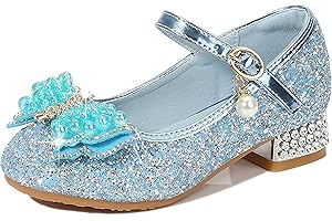 YOSICIL Mädchen Prinzessin Schuhe Kinder ELSA Sandalen Glitzer Schuhe Hoher Absatz Partei Glitzer Kristall Heels für Kinder ​​Karneval Verkleidung Party Aufführung Fasching Tanzball