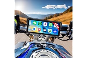 SIXTOP CarPlay Moto con CarPlay y Android Auto Inalámbricos, Pantalla Táctil Impermeable de 8,1 Pulgadas,IP68 Waterproof, Audio Bluetooth, Navegación GPS Moto con Ecualizador, Siri