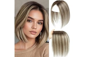 SARO-UP Hair Toppers for Thinning Hair Toppers for Women Real Human HairPieces for Women with Thinning Remy HairPieces Wiglets 10inch 4T613#