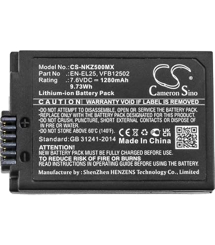 Batterie EN-EL25 Pour Nikon Z50 Et Z FC - 1280mAh/7.6V | DSTE Rechargeable