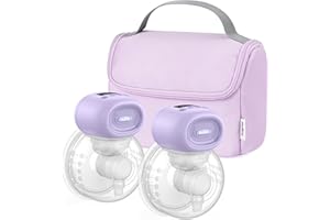 Nuliie Tiralatte indossabile a mani libere con 4 modalità e 12 livelli, display a LED, tiralatte elettrico portatile da 27 mm con flangia da 14/17/20/24 mm (2 confezioni, Viola)