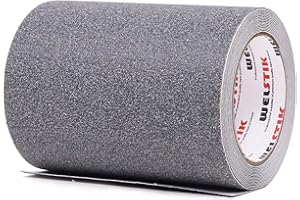 WELSTIK Bande Antidérapante adhésive, Forte Adhésif, Ruban Autocollant Anti-dérapante, pour Intérieur et Extérieur, pour la Sécurité au Travail et la Maison. Bande Sécurité, 15 cm x 5 m, Gris