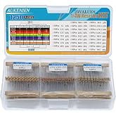AUKENIEN 25 Values 1250 Pieces 1/4W Kit Resistors Electronica Electricas Carbono Film 5% 1 2.2 3.3 10 22 47 68 100 120 150 22