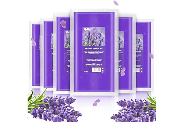 AYITOO Cire de Paraffine Lavande 2700g Cire de Paraffine pour Les mains et les Pieds Traitements Esthétiques Lavande Paraffine pour Famille, Cire de Paraffine Kit pour Les mains 6X450g