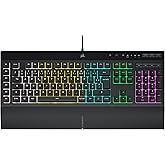 CORSAIR K55 RGB PRO Wired Membrane Gaming Keyboard - IP42 Dust and Splash Resistant - 6 Keys Macro Elgato Integration - iCUE 