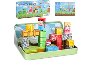 Ulikey Construction Magnetique Enfant, Portables Boîte Bloc Magnetique, Montessori Cube Magnétique pour Garçons et Filles, Jouets Cadeau pour Enfants de 3 4 5 6 7 8+ Ans (35PCS)