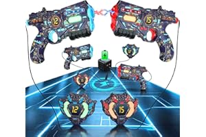 Set ricaricabile VATOS Laser Tag composto da 2 pistole e 2 giubbotti - Pistola Laser Tag con sincronizzazione dati in tempo reale a infrarossi e luce luminosa, gioco Lazer Tag per adulti, set di 2 pis