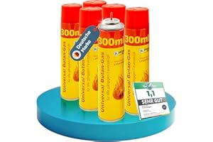 STAHLMANN MAGNUM® Feuerzeuggas [6 x 300 ml – inkl. 4 Adapter] – Premium Nachfüllgas für Gasfeuerzeug, Küchenbrenner & Sturmfeuerzeug – Saubere Verbrennung & zuverlässige Flamme