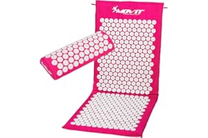 MOVIT Tapis d'acupression, modèle TUINA (75x44x2,5cm) INCL. Coussin & Sac ou modèle ZHIYA (130x50x2,5cm) INCL. Coussin, testé Contre Les substances nocives, Housse 100% Coton, Massage, 10 Couleurs