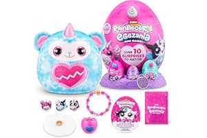 Rainbocorns Eggzania Mini Mania, Monkey, by ZURU Plush Surprise Unboxing z miękką zabawką dla zwierząt, pomysł dla dziewczyn z wyobrażoną zabawą (Małpa)