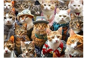 MOJIGE Jigsaw Puzzles for Adults 1000 Piece Jigsaw Puzzles for Adult Educational Game Challenge Toy 1000 Pieces Puzzle for Adults Kids.Educational Games Home Decoration.Theme:Fashion Cat Collection