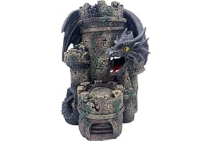 The Grinning Gargoyle Black Dragons Woe Dice Rolling Tower - Resina Pintada a Mano de Calidad de 26 cm DND y Juegos de rol de Mesa - Increíble Regalo de GM
