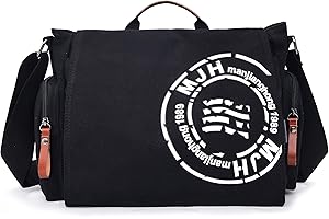 FSD.WG Torba listonoszka dla mężczyzn, płócienna, podróżna torba na ramię 13,5 cala, torby na laptopa, torba na książki