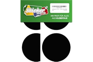 WP KLEBEPUNKTE 100 MM 16 Klebepunkte, 100 mm, schwarz, aus PVC Folie, wetterfest, Markierungspunkte Kreise Punkte Aufkleber
