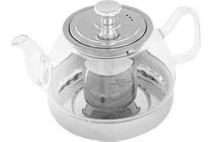 IBILI Teiera in vetro con filtro, borosilicato, 0,8 litri, adatta per l’ induzione
