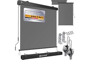 KESSER® Senkrechtmarkise 200x250cm Außenrollo Handkurbelmechanismus Balkonrollo Sonnen-und Sichtschutz Beschattung Sonnenschutz mit Kurbel Markisenkasten Balkon & Terrasse inkl Montageset & Abdeckung