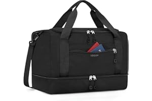 VSNOON for New Ryanair Cabin Bags 40x30x20cm,24L Underseat Travel Cabin Bag with Wet Pocket & Shoe Compartment, Water-Resistant Foldable Carry on Bag for Wizzair Overnight Gym Hospital Holiday, Black