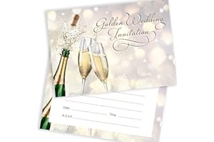 20 x Golden Anniversary Invitations from Olivia Samuel - Ready to Write - Envelopes Included