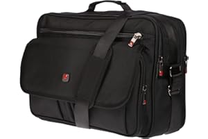 Christian Wippermann Arbeitstasche Herren 17 Zoll - Groß XXL Querformat - Flugbegleiter Tasche - 45x33x19 cm - Leicht 700g - Trageriemen 150cm - Großes DIN A4 Hauptfach - Arbeitstasche Herren Büro