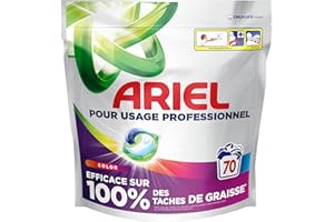 P&G PROFESSIONAL Ariel Professional Capsules de Lavage All-in-1 Color 70 lavages, Efficace sur tous les types de taches de graisse